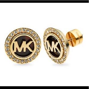 Michael Kors earrings gold and tortoise